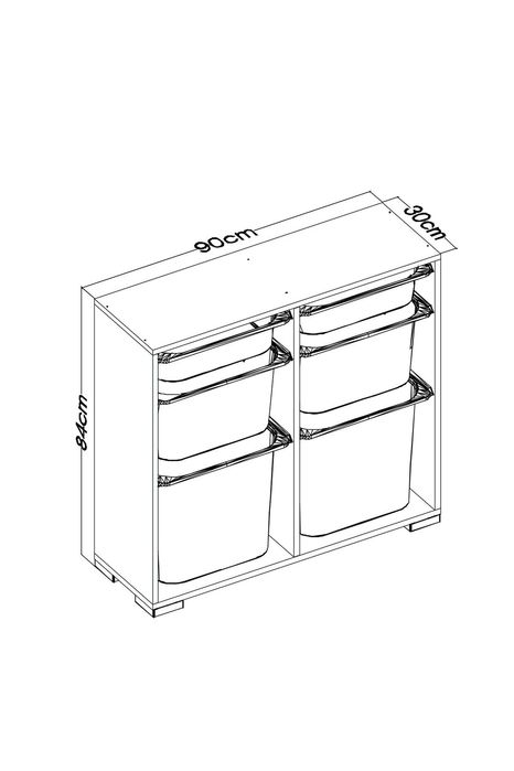 Шкаф за Играчки с 6 Кошници – Многофункционално Решение за Ред