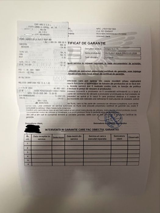 Pompa submersibila nouă de  2mc ruris