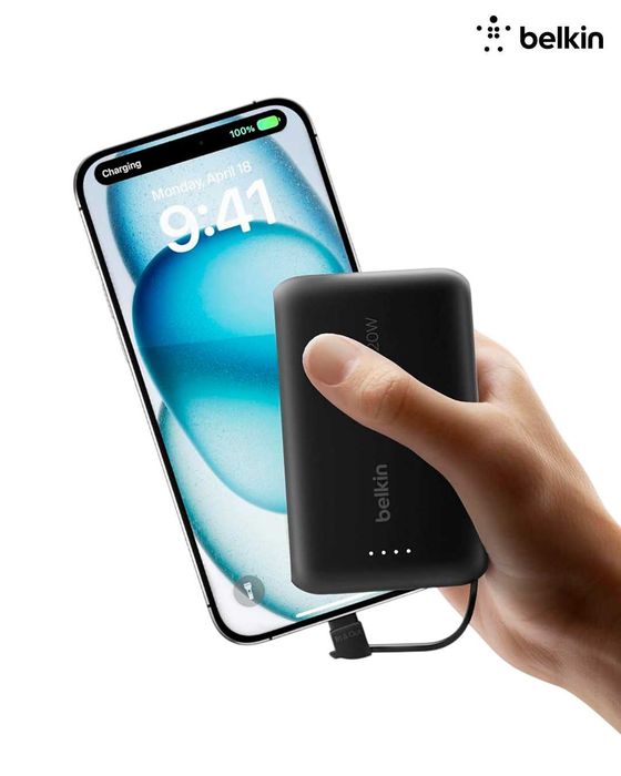 Повербанк Belkin с интегрированным кабелем (10.000 mAh)