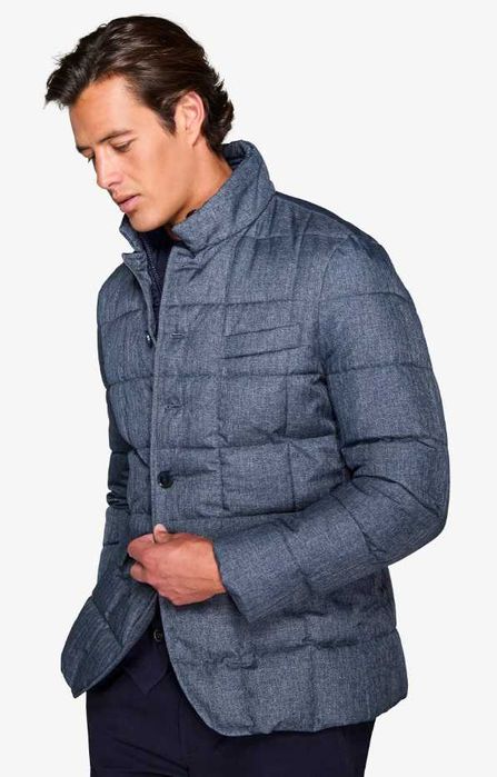 Jacheta slim de lux 46 S M Atelier Torino model OLZEN puf si pene lana