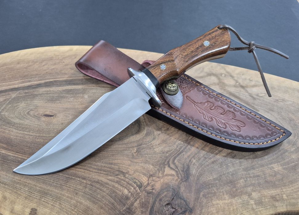 Ръчно изработен ловен нож с кожена кания,LN434