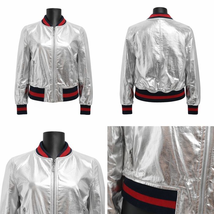 Jacheta argintie model Gucci