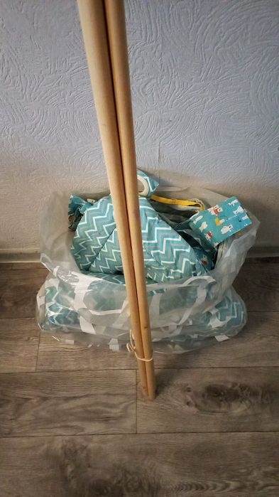 Детский вигвам  голубого цвета длинна палок вигвама 2 метра это оригин