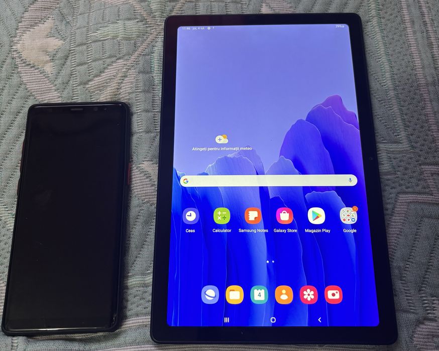Samsung Galaxy Tab A7 T500, 10.4”, Wi-Fi, husă roșie, stare foarte bună