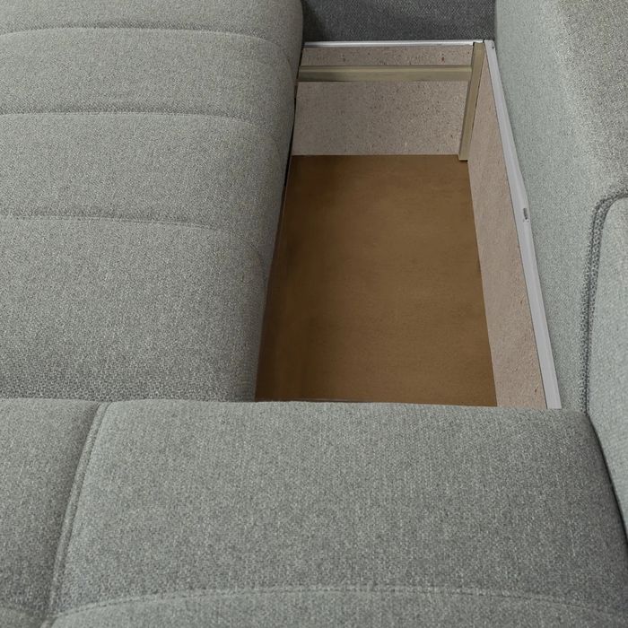 Naturlich Coltar U Extensibil, 6 Locuri, 357 Cm, Gri, Cu lada