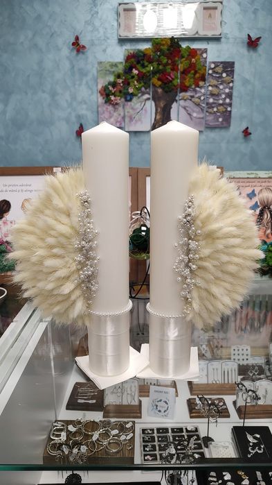 buchet mireasa plus lumanari - set