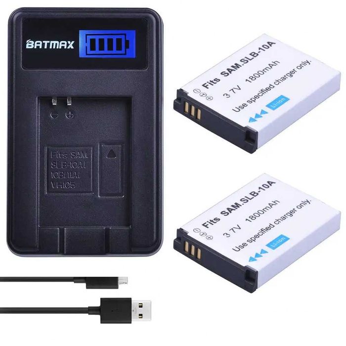 Set 2 acumulatori SLB-10A + incarcator Samsung P800 P1000 PL50 PL51