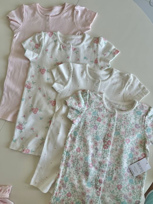 4бр. Комплект Ромпъри къс ръкав 9-12м