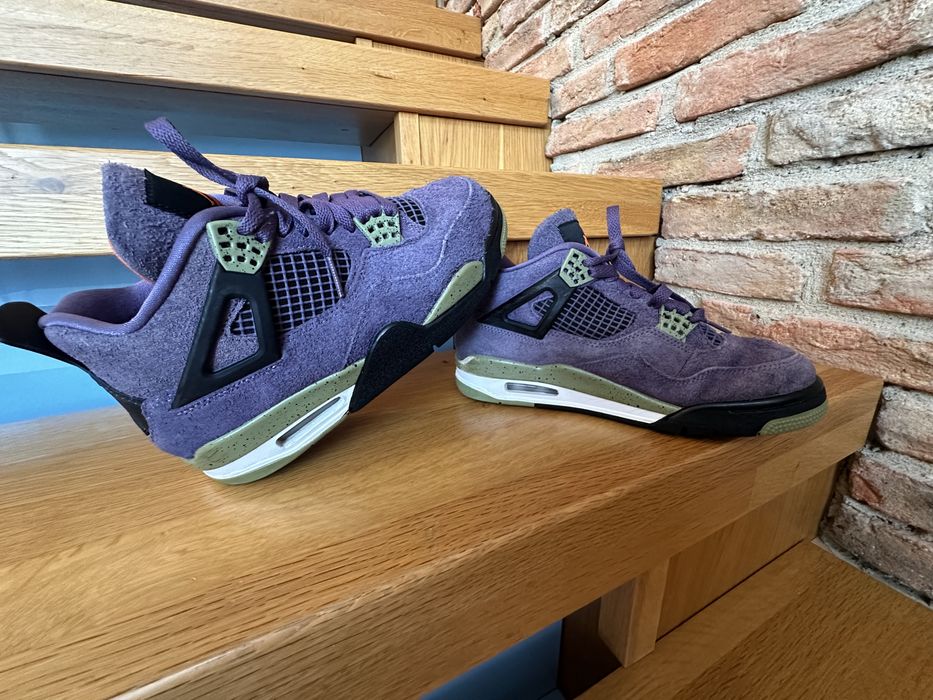 Jordan 4 retro естествен велур лилави