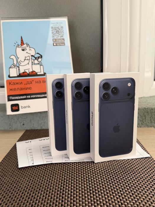 НОВ! 24М ГАР*ЛИЗИНГ* iPhone 17 Pro Max 256Gb Deep Blue НЕРАЗПЕЧАТАН