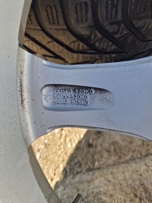 Jante aluminiu 5×115 Opel insignia B cu cauciucuri M +S, pe 17