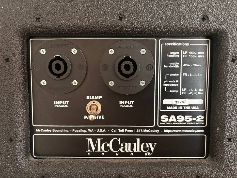 Boxe McCauley  USA - Coaxiale 1200 W RMS