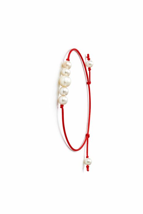 Brățară cu Perle Decorative și Șnur Roșu