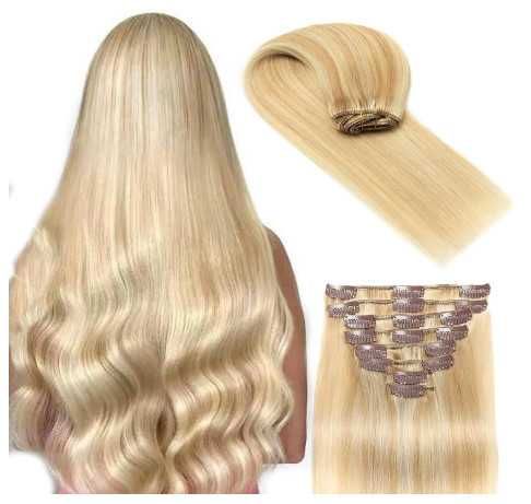 Doupor естествени екстеншъни за коса с щипки, 100% естествена коса