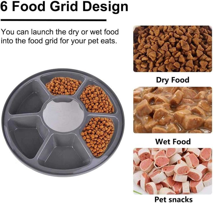 Автоматичена хранилка за дребни породи кучета или котки, 6 отделения