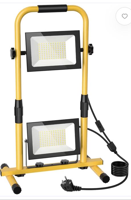 Lampă de lucru LED 200W 20000LM stativ reglabil IP66 6500K cablu și ștecher 3m – 230V