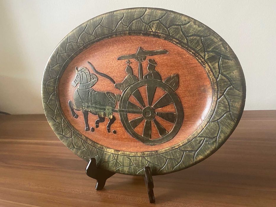 Set decorativ vaza si platou ceramic