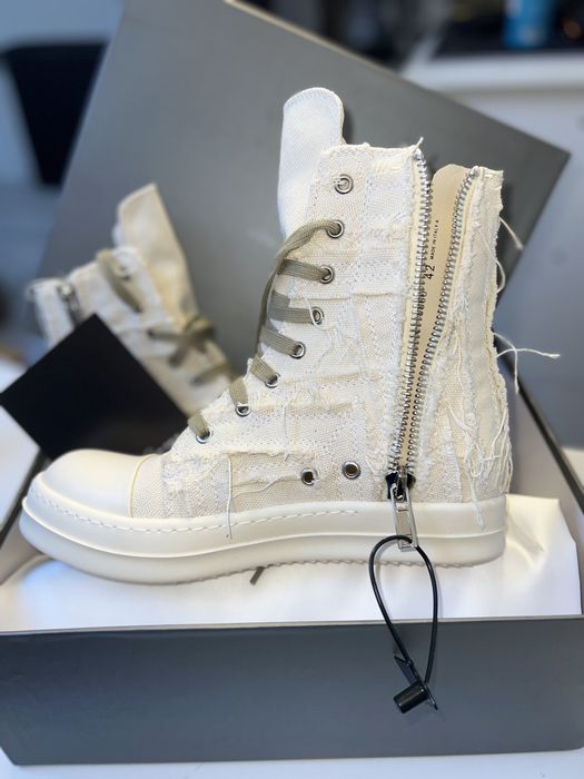 Rick Owens Ramones DRKSHDW slashed milky
