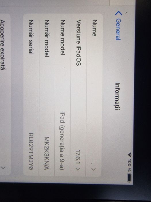 iPad 9 (Gen 9) + tastatură + folie mată – stare foarte bună