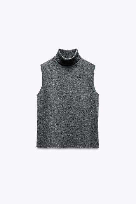 Сив пуловер без ръкави Zara