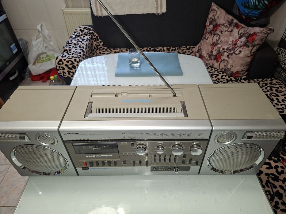 Goldstar TSR-950, Ghettoblaster Boombox masiv, Korea 1985, de colecție, difuzoare detașabile,pe 3 căi