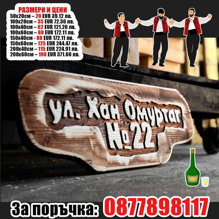 НАЙ-НИСКИ ЦЕНИ дървени табели