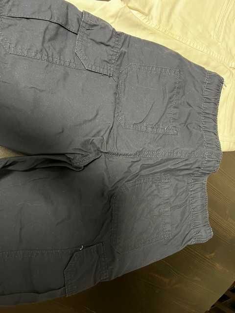 Set de 2 perechi de pantaloni 3/4 alb si albastri, baieti 10-12 ani