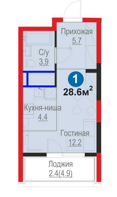1 ком Рохат, ипотека/рассрочка (CH)