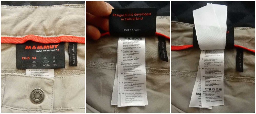 Pantaloni detasabili Mammut Zip Off System Swiss Technology. XS.