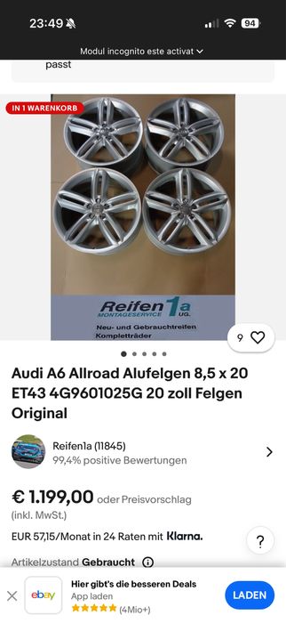 Jante oem 5x112 Audi A4/5/6/7/8 R20