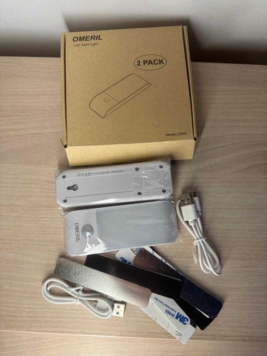 Set 2 lămpi LED OMERIL cu senzor de mișcare, reîncărcabile USB – Noi
