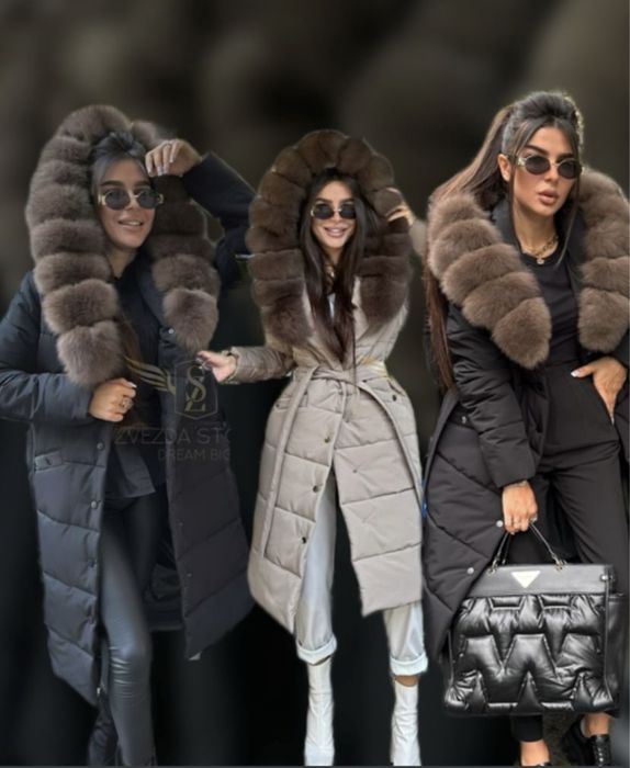 Vand geaca Svezda Stolici matlasata cu guler blana naturala