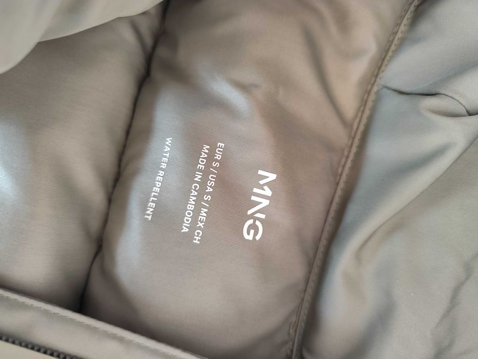 Дамско зимно яке Mango, ватирано с подплата, цвят маслинено зелен