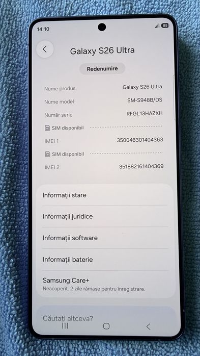Vand Samsung galaxy s26 Ultra 256 GB