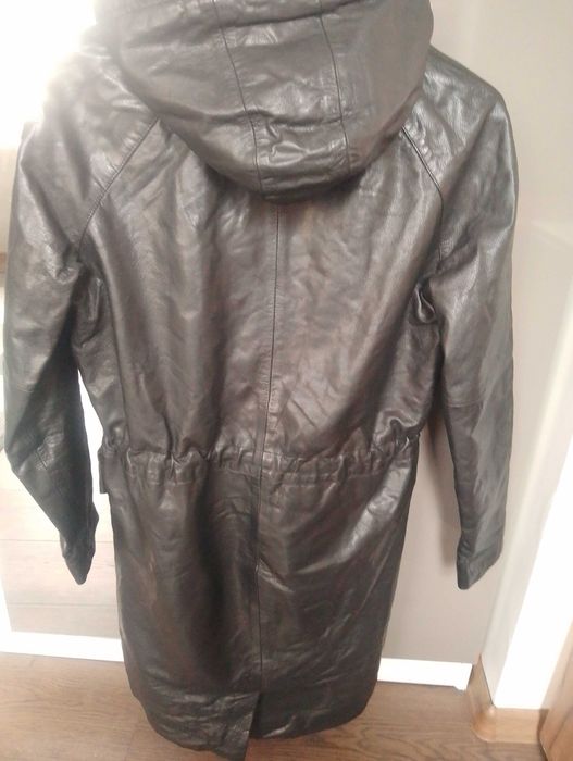 Естествена кожа чудесна  дамска зимна парка