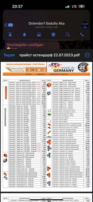 Ostendorf truba fiting