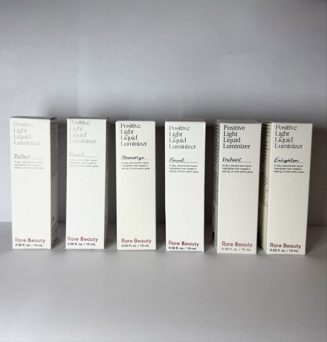 Rare Beauty Positive Light Liquid Luminizer оригинален течен хайлайтър, от Selena Gomez, Reflect Reveal Mesmerize Flaunt Enchant Enlighten highlighter