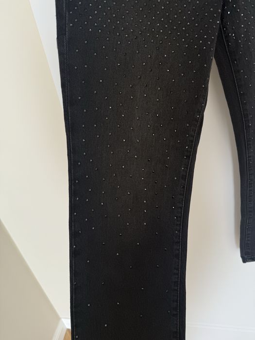 Zara черни дънки с камъни, р-р 38