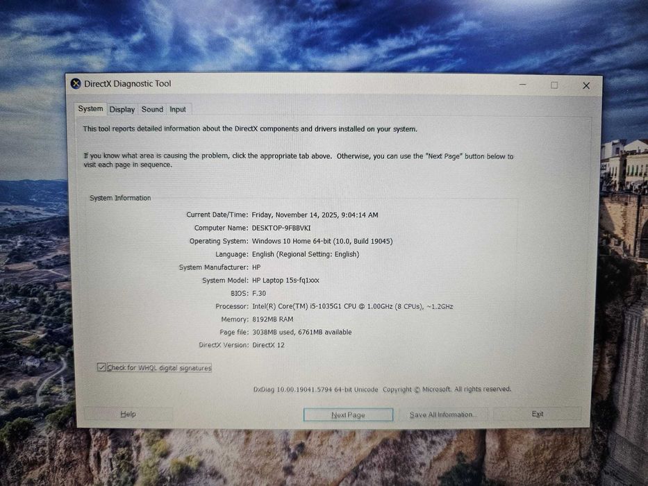HP 15s FQ1 Intel Core I5-1035G1 Zeus Amanet 65077