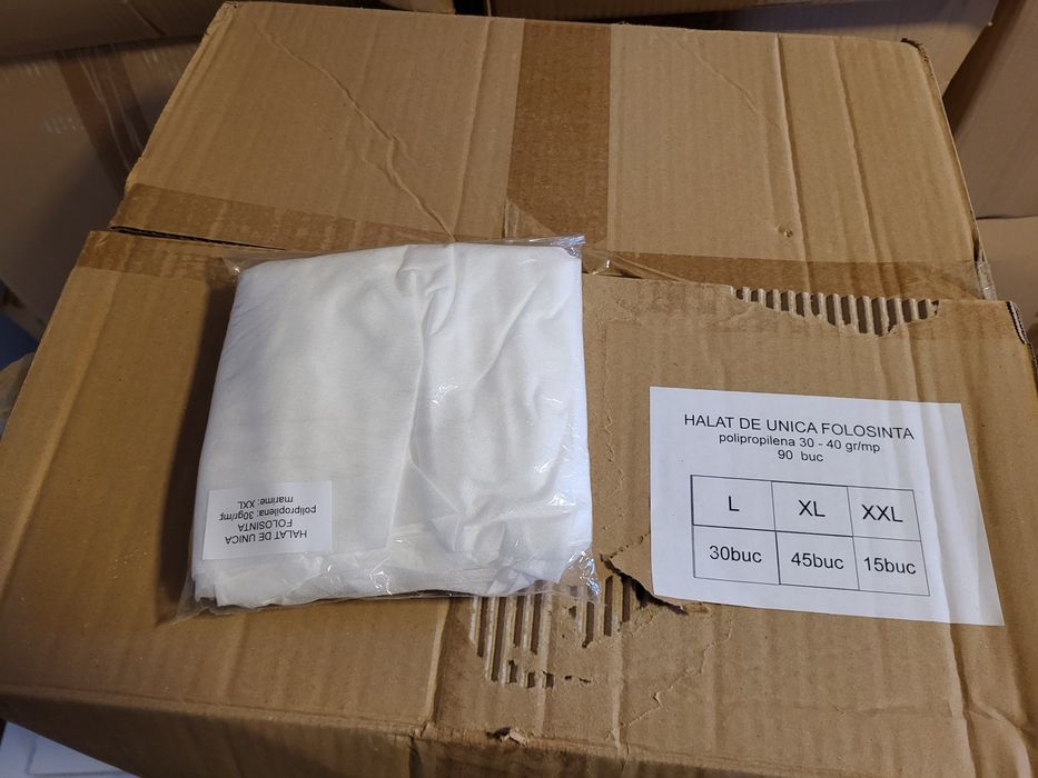 Halate de unica folosinta polipropilena 30-40 gr/m2