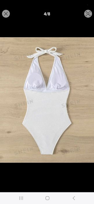 Costum de baie alb dublat marimea S