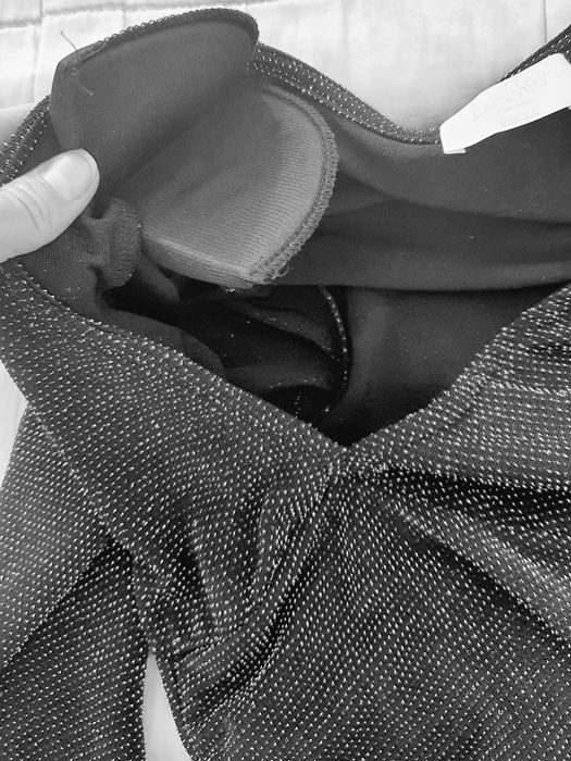 Rochie neagră LeGer About You XS by Lena Gercke  mini cu fir argintiu sexy club party elegantă