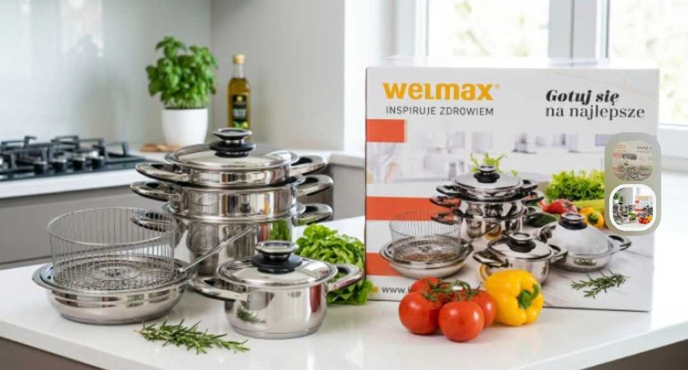 Чисто нов комплект тенджери Welmax (Premium Edelstahl) – Неизползван