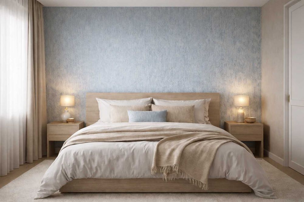 Tapet din lână naturală albastru-gri