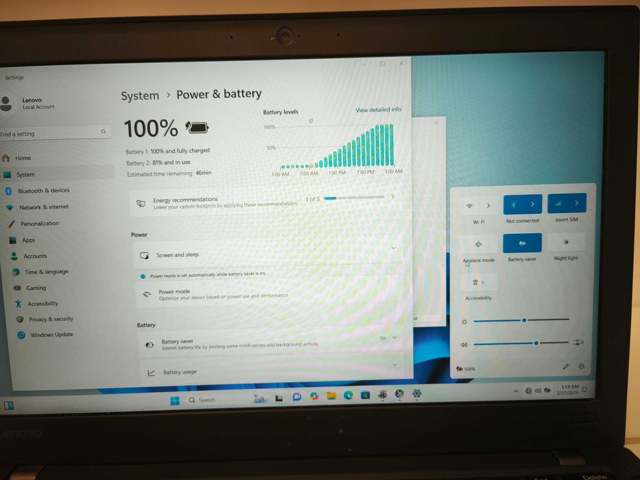 laptop ultraportabil lenovo thinkpad x270 i5 7300u 8gb ssd 256gb
