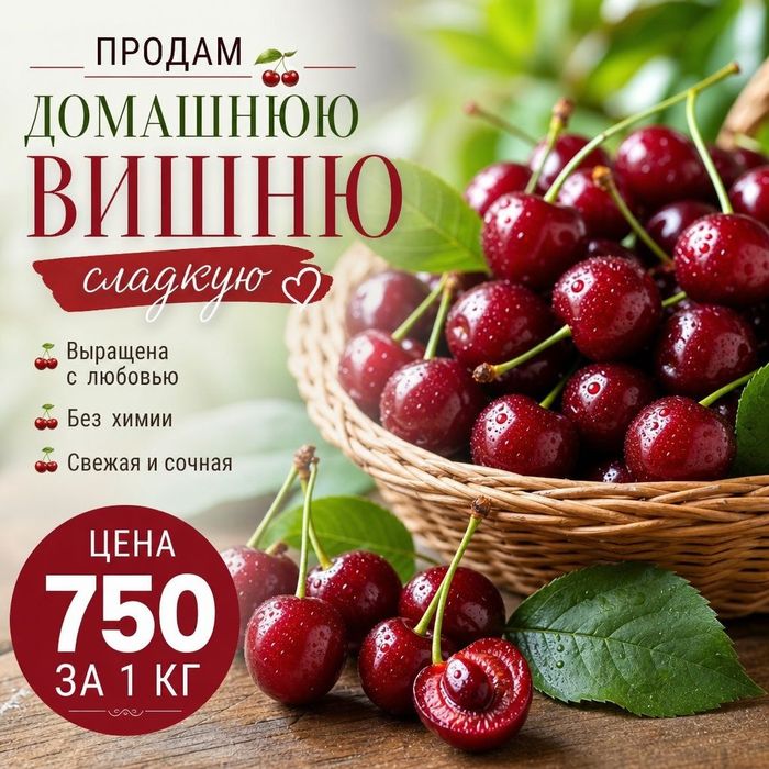 Продам домашнюю вишню