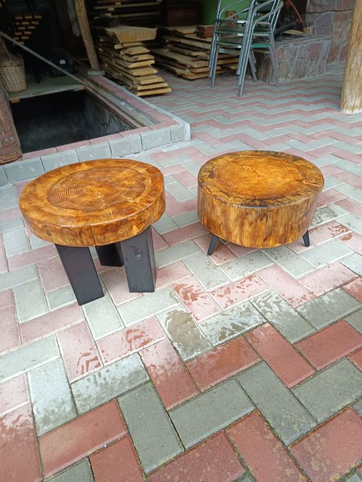 Masa cafea trunchi larice