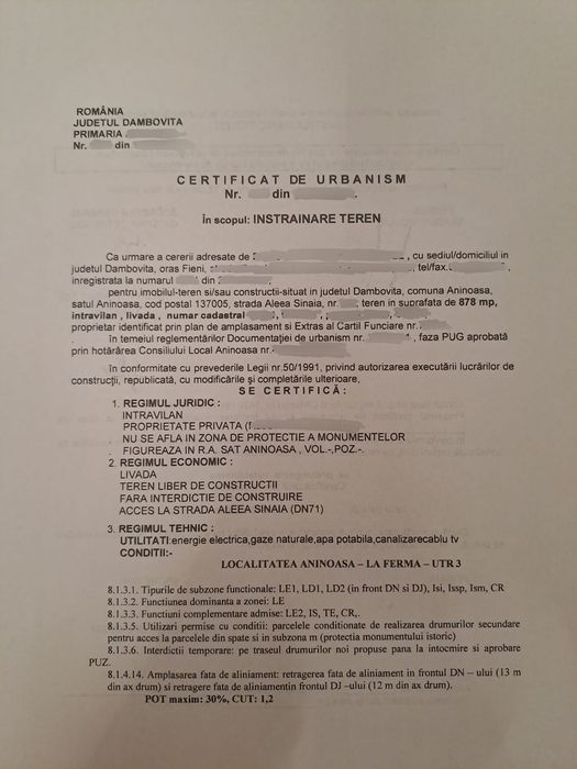 Vând teren intravilan ANINOASA