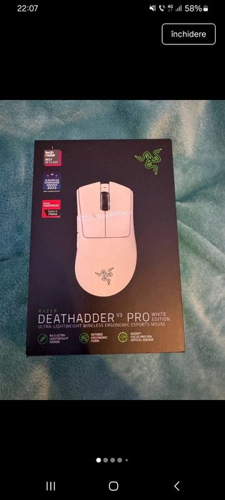 Mouse Gaming Razer Deathadder V3 Pro White