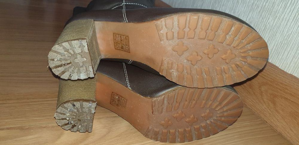 Сапоги женские, демисезонные, кожаные, р 38